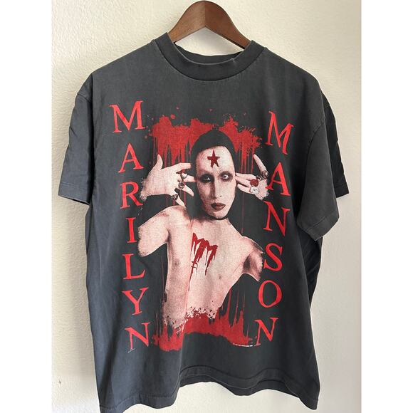 Marilyn Manson Rare Vintage Reprint Single Stitch T-shirt Oneita Tag - Picture 1 of 6